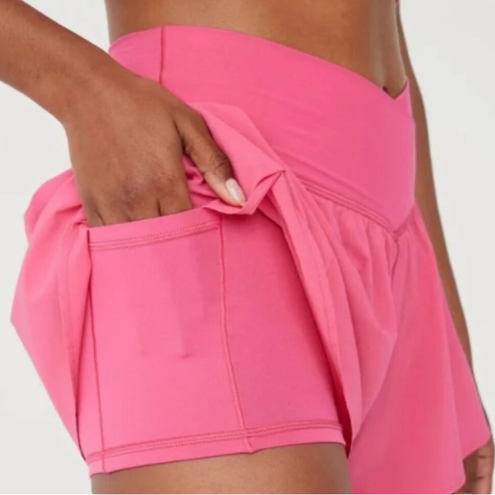 OFFLINE by Aerie | Real Me Crossover Shorts in Hot Pink - Picture 2 of 3